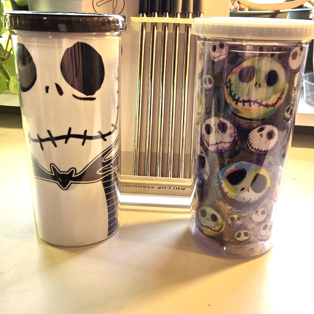 Jack Skellington Travel Tumblers with Lid and Stainless Steel Straws - Picture 8 of 8